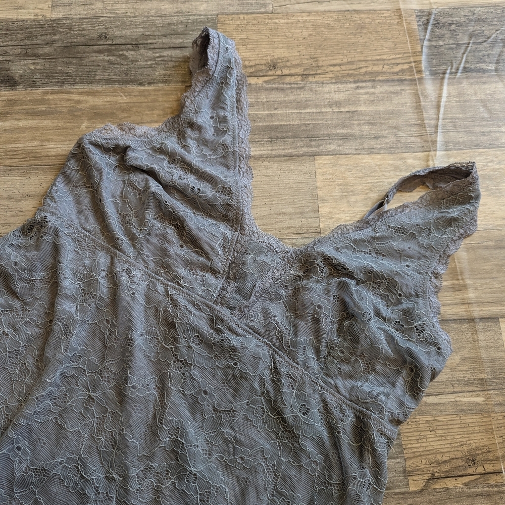 Soma dove gray lace overlay nightgown sleepwear size L NWT - Picture 2 of 8